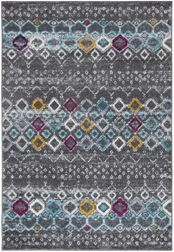 Vista 24 de SAFAVIEH Amsterdam Collection Alfombra Decorativa - 2.3 pies x 4 pies, Negro & Multi, Diseño Marroquí Bohemio, Sin Desprendimiento y Fácil Cuidado