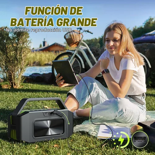 Vista 9 de Altavoz Bluetooth portátil de 100 W (pico) fuerte con graves profundos, altavoces impermeables W-KING IPX6 Bluetooth inalámbrico, radiador pasivo