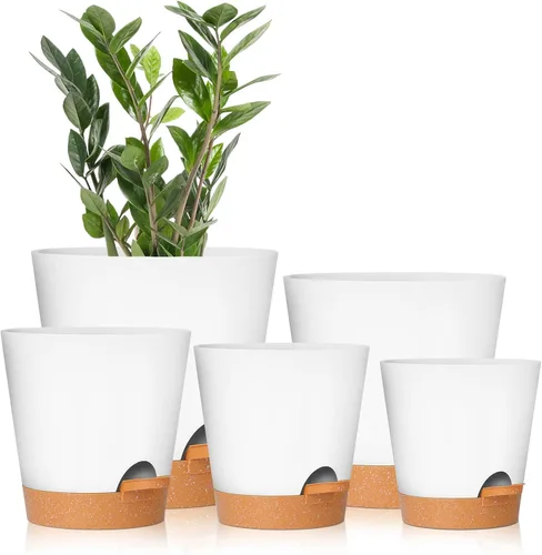 Vista 14 de GARDIFE Macetas de 10/9/8 pulgadas para plantas de interior, macetas auto-regantes, macetas de riego automático, macetas de flores, negras