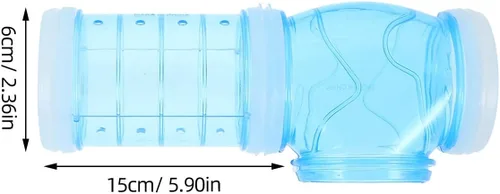 Vista 3 de UKCOCO Juego de tubos para hámster, túnel transparente para bricolaje, conector de ejercicio curvado, accesorios de jaula para hámster pequeños