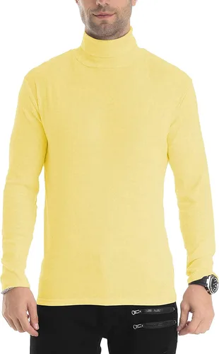 Vista 40 de Camiseta de manga larga para hombre, ajustada, ligera, con cuello de tortuga