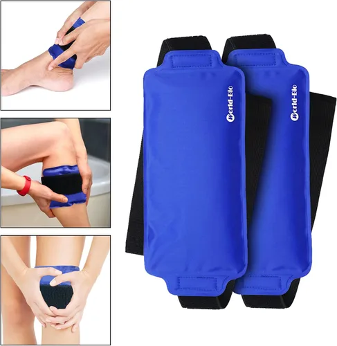 Vista 2 de Paquete de 2 bolsas de hielo reutilizables para lesiones, paquetes de agua fría caliente, recuperación quirúrgica, dolor articular, dolor muscular