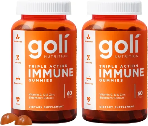 Vista 10 de Goli Gomitas de vitaminas inmunológicas, 60 unidades, saúco, vitamina C, D y zinc, veganas, sin OMG, sin gluten y sin gelatina, paquete de 1