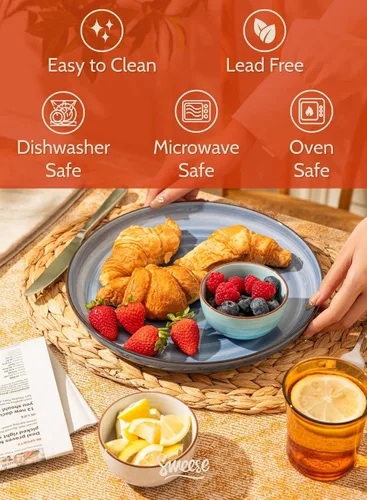 Vista 3 de Sweese Juego de 6 cuencos de porcelana de 4 onzas, mini cuencos para postre, aptos para microondas y lavavajillas, multicolor