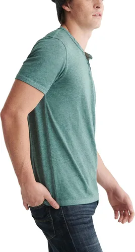 Vista 3 de Lucky Brand Venice Burnout - Camiseta de cuello con muesca y dos botones para hombre