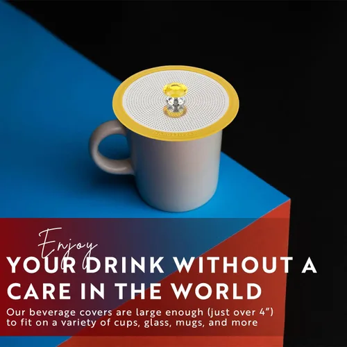 Vista 8 de Fundas de lujo para copas de vino de acero inoxidable, juego de 4 fundas para copas de bebidas al aire libre sin insectos para vino, café, té
