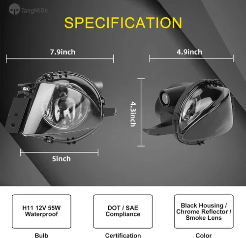 Vista 2 de TangMiGe Luces Antiniebla para BMW Serie 3 (323i 325i 325xi 328i xdrive 330xi 335d 335i 328xi 335xi 330i Sedán E90 / Wagon E91)