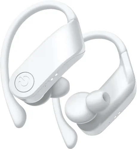 Vista 4 de COBY Auriculares deportivos inalámbricos de 15 horas, funda de carga, controles de reproducción, Siri y Google Assistant, emparejamiento automático