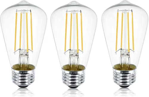 Vista 24 de Bombilla LED E26 de 7.3 pulgadas, 6 W, regulable, bombillas Edison blancas suaves de 2700 K, 800 lm, igual a 80 W, tubular T10 T9, bombilla larga