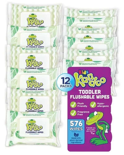 Vista 6 de Kandoo Kids toallitas húmedas de limpieza para el entrenamiento de baño de niños, 42 toallas por contenedor (paquete de 12)