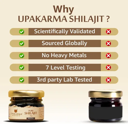 Vista 5 de UPAKARMA Resina pura Shilajit de 0.71 oz para hombres y mujeres Aumenta la resistencia y la fuerza Más de 85 minerales esenciales, magnesio