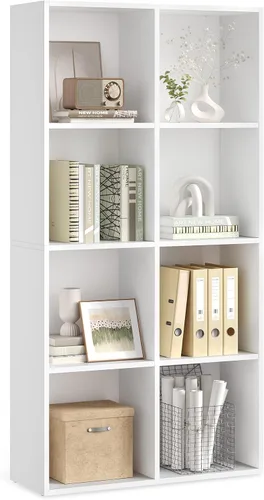 Vista 25 de VASAGLE Custos Collection - Estantería para libros tipo cubo con 4 compartimentos, 9.4 x 26 x 26 pulgadas, estantería de almacenamiento para sala