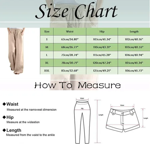 Vista 6 de Pantalones de lino para mujer, trajes de verano para mujer, estilo casual, pierna ancha, pantalones palazzo, cintura alta, pantalones fruncidos