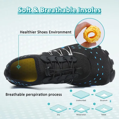 Vista 3 de ziitop Zapatos de agua para hombres y mujeres, para playa, descalzos, natación, escalada, piscina, calcetines, antideslizantes, transpirables