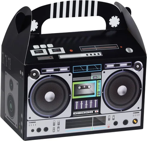 Vista 5 de 12 cajas de recuerdo de los años 80 y 90 novedades Boombox Prop Radio, decoración de centros de mesa para decoración retro de los años 80, recuerdos