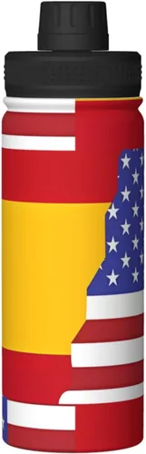 Vista 9 de American Spain Flag Insulated Stainless Steel Kettle Print Funny Water Bottle Insulated Ideal for Sports and Travel