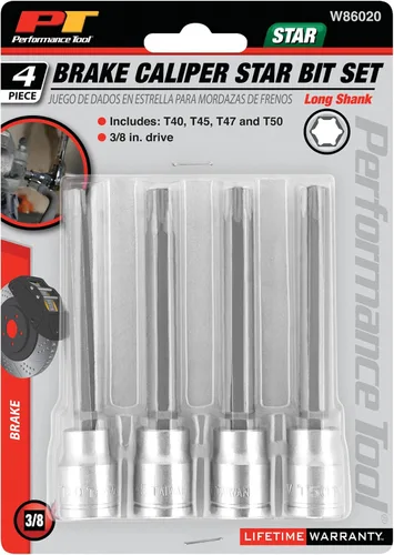 Vista 2 de Performance Tool W86020 Juego de brocas de freno largas de 3/8 pulgadas con accionamiento de 4 piezas