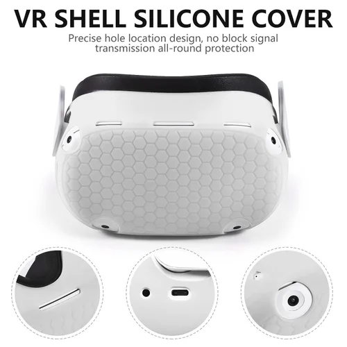 Vista 2 de TATAVR Cover Set for Oculus Quest 2 Accessories Meta Quest 2 Silicone face Cover VR Shell Cover Quest 2 Touch Controller Grip Covers Lens Protector