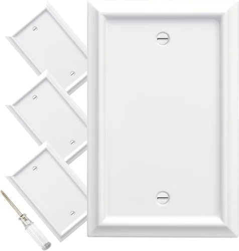 Vista 14 de Cubiertas para Tomacorrientes Dúplex de Pared, Cubierta Clásica para Interruptor de Luz Blanco – Placa de Cubierta de Tomacorriente Eléctrico
