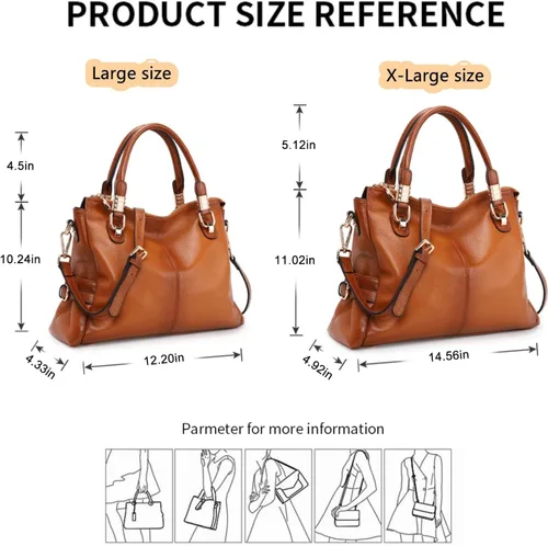 Vista 10 de Kattee Cartera bandolera estilo urbano de cuero para mujer