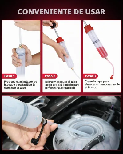 Vista 8 de SEDY Extractor de Fluido - Jeringa Multiusos de 200cc, Bomba de Succión de Aceite, Bomba Manual de Extracción y Llenado, Jeringa de Aceite Automotriz