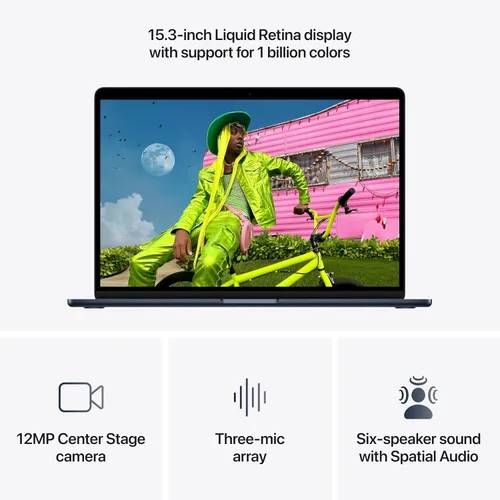 Vista 4 de Apple MacBook Air de 15 pulgadas con chip M5: memoria de 24 GB, SSD de 512 GB - Medianoche