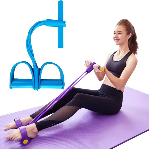 Vista 11 de 21 Bandas de Resistencia Fitness - 4 Tubo Pedal Tirador de Tobillo 2025 Bandas de Estiramiento Mejoradas para Ejercicio, Equipo de Sentadillas