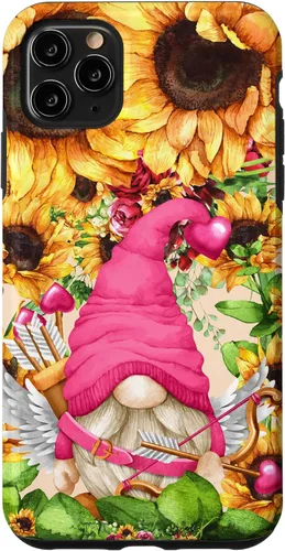 Vista 13 de Valentines Gnome in Cupid Costume for Women with Sunflower Case for iPhone 17