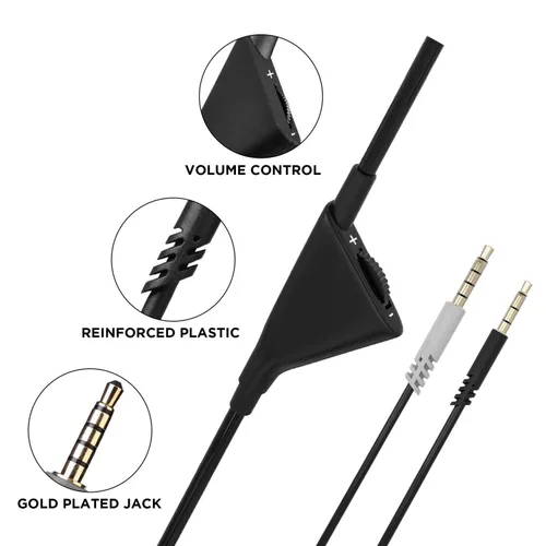 Vista 2 de ElloGear Cable de repuesto para Astro A10 con control de volumen - Paquete de 2