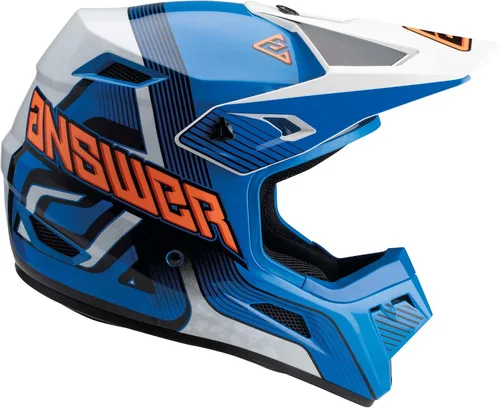 Vista 4 de Answer Racing 447774 A23 AR1 Vendetta Casco: azul/blanco/naranja híper, juvenil L