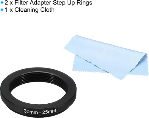 Vista 3 de PATIKIL Anillo de metal con paño de limpieza, paquete de 2 anillos adaptadores de filtro de lente de cámara, anillo adaptador de filtro de aluminio