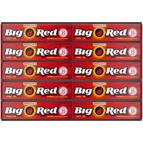 Vista 4 de Wrigley's Big Red Cinnamon Gum, paquete de 5 chicles (40 paquetes)
