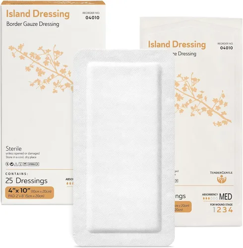 Vista 10 de Aderezo isla de gasa bordeada TenderGentle 2x2-50 Vendajes de gasa para protección de heridas - Bueno para hospitales, instalaciones médicas, kits