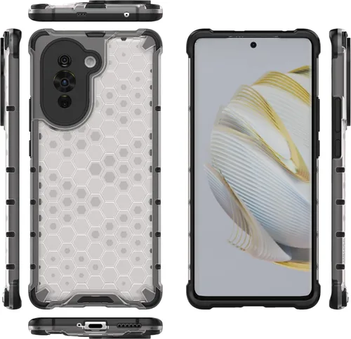 Vista 274 de Pzwoxukhov Funda compatible con Huawei Nova 3i, compatible con Huawei P Smart+ 2018 Honeycomb Anti-Drop Shock-Absorbing Case Negro