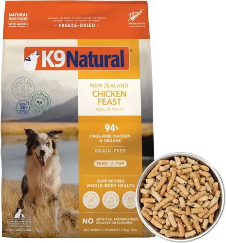 Vista 24 de K9 Natural Carne Liofilizada para Perros, Comida Completa Natural de Alta Carne o Aditivo para Comida para Perros, Carne Alimentada con Pasto