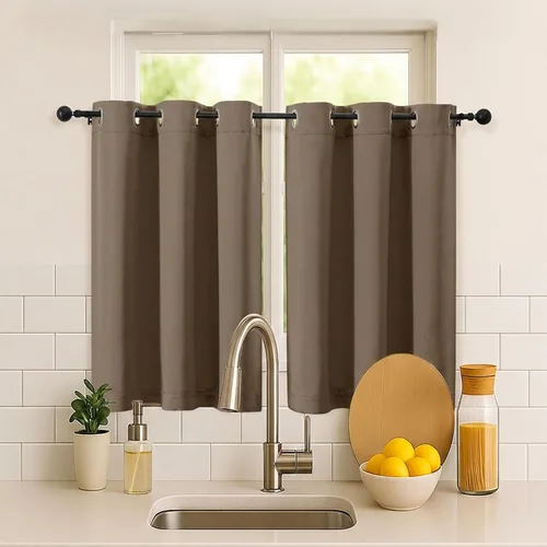 Vista 60 de Simplebrand Juego de 2 paneles de cenefa aguamarina para ventana de cocina de 14 pulgadas de largo, cortinas de oscurecimiento de habitación