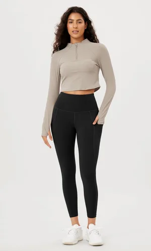 Vista 2 de ODODOS - Leggings de yoga con cintura alta y bolsillos para mujer, pantalones de yoga deportivos con control de abdomen, no se transparentan