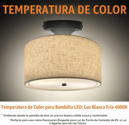 Vista 6 de Facon Lámparas colgantes de 12 V para autocaravana, luz de techo interior de 11 pulgadas con interruptor, 2 bombillas LED E26 reemplazables Lámpara