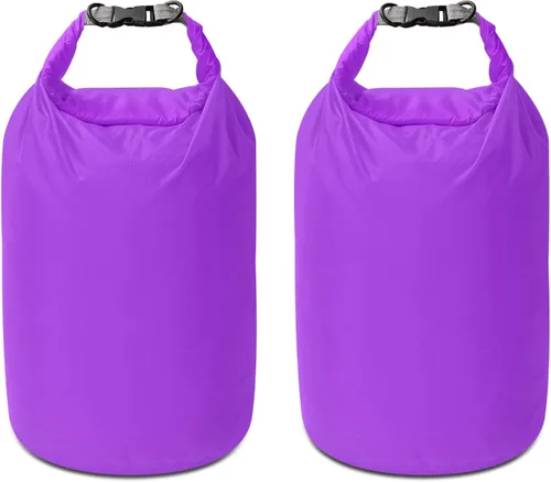 Vista 11 de Juego de bolsas secas, impermeables, pequeñas y ligeras, para tabla de remo, kayak, pesca, campamento (azul, 2 L + 5 + 10 L)