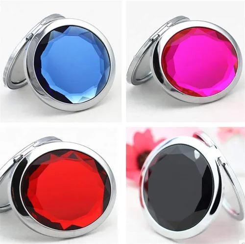 Vista 4 de TANG SONG 12 piezas doble compacto maquillaje cosmético redondo bolsillo monedero aumento joya espejo