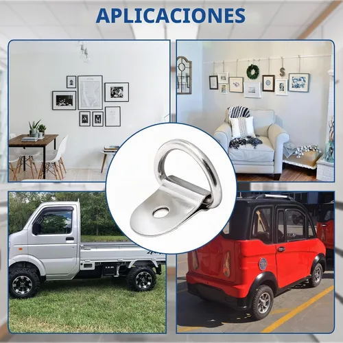 Vista 5 de Anclajes de amarre en forma de D de acero inoxidable, 20 piezas