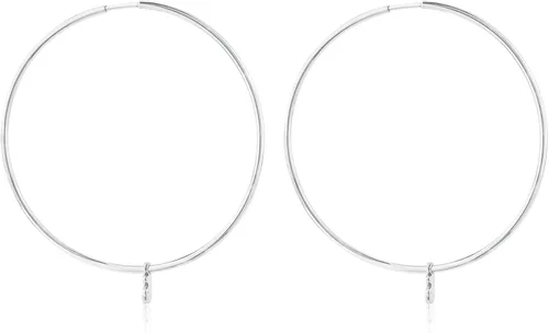 Vista 3 de TOUS Aretes tipo argolla en plata de ley con detalle de oso - Longitud 1.6in