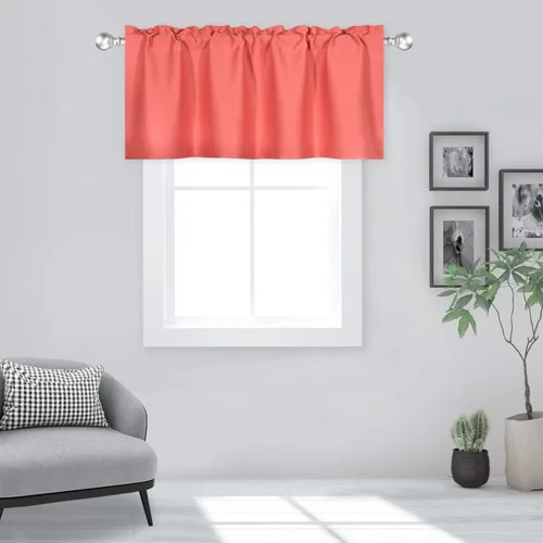 Vista 56 de DECOVSUN Cenefas Aqua para ventanas de cocina, con bolsillo para barra, opacas, con aislamiento térmico, 1 panel de 42 x 18 pulgadas