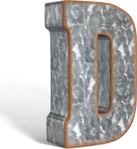 Vista 15 de CraftyCrocodile Números de metal galvanizado de 7" para decoración de pared - Número 3D 0 para colgar y de pie libre - Números de mesa rústicos