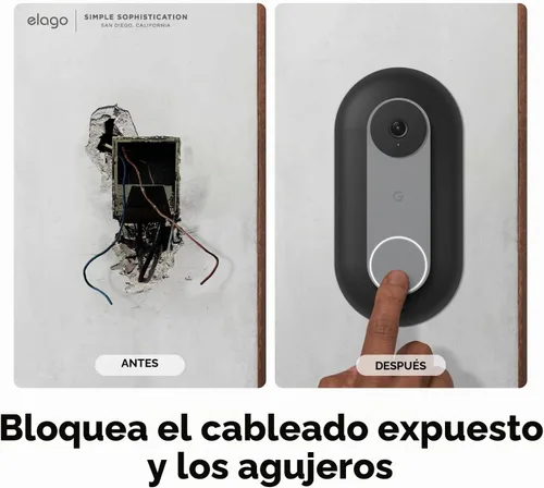 Vista 3 de elago Soporte para placa de pared para timbre de puerta Google Nest Hello Negro