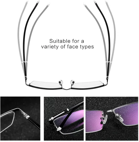 Vista 4 de Gafas de lectura fotocrómicas de transición bifocal, gafas de lectura vintage con estilo cuadrado de marco de metal para hombres y mujeres cuadrado