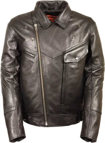 Vista 3 de Chaqueta de piel suave para hombre, estilo policial, doble pistola PETE (3XL regular)