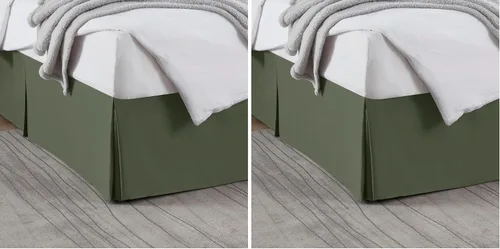 Vista 54 de Nestl Falda de cama individual blanca – Falda de cama de tamaño individual de 14 pulgadas de caída – Faldas de cama de microfibra cepillada – Falda