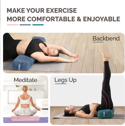 Vista 5 de Yes4All Triple-Layer Sponge Yoga Bolster Pillow for Restorative Yoga & Meditation - Versatile Yoga Support Pillow, Balance & Poses Modification