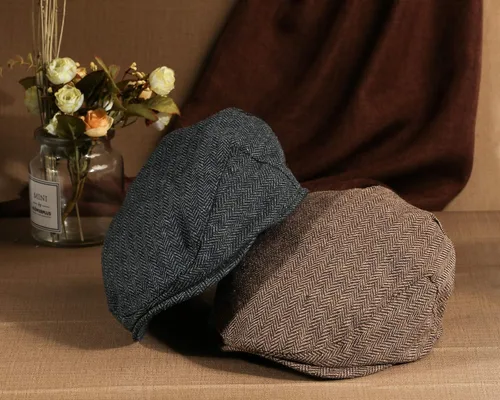 Vista 9 de FALETO Sombrero plano de Ivy Gatsby Newsboy para hombre, invierno, primavera, otoño, conducción, taxista, gorra de caza